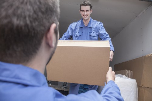 Staff member receiving safety training for moving services
