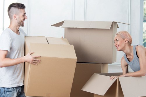 Local movers transporting boxes and household items in Rotherhithe