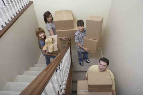 Securely arranged moving items inside a van